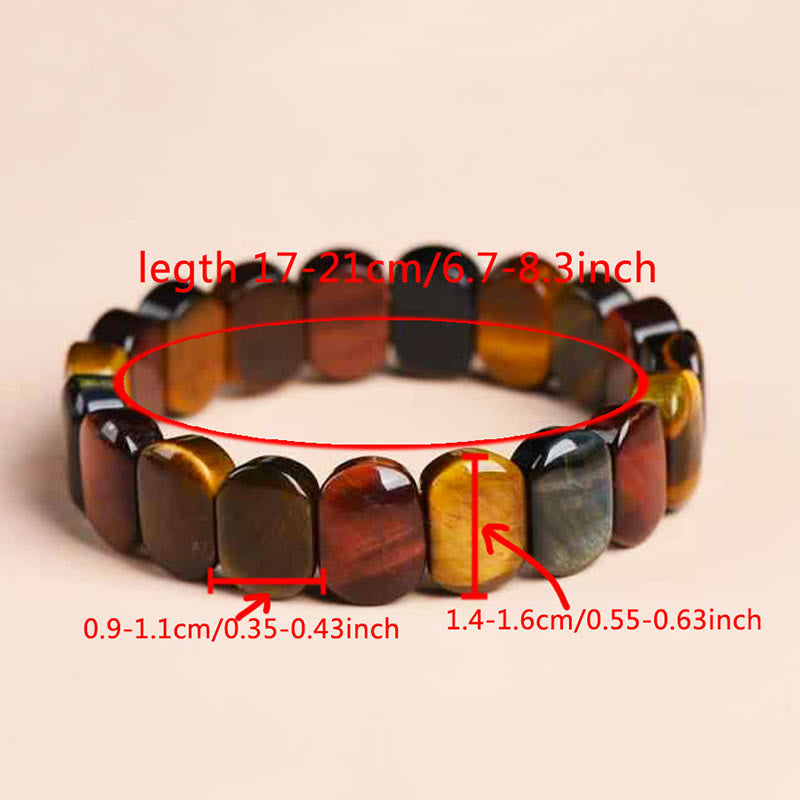 Nimara Ritual Natural Colored Tiger Eye Oval Beads Strength Bracelet