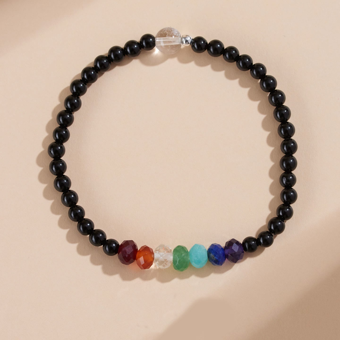 Nimara Ritual Ultra-fine 4mm Black Tourmaline Colorful Stone Bracelet