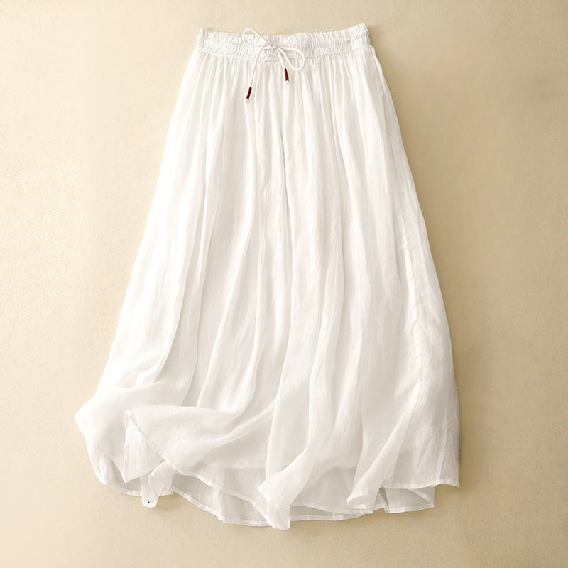 Nimara Ritual Summer Solid Color Elastic Waist Drawstring Women's Skirt