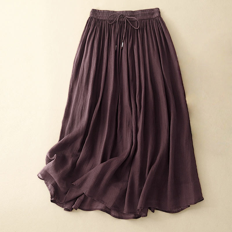 Nimara Ritual Summer Solid Color Elastic Waist Drawstring Women's Skirt
