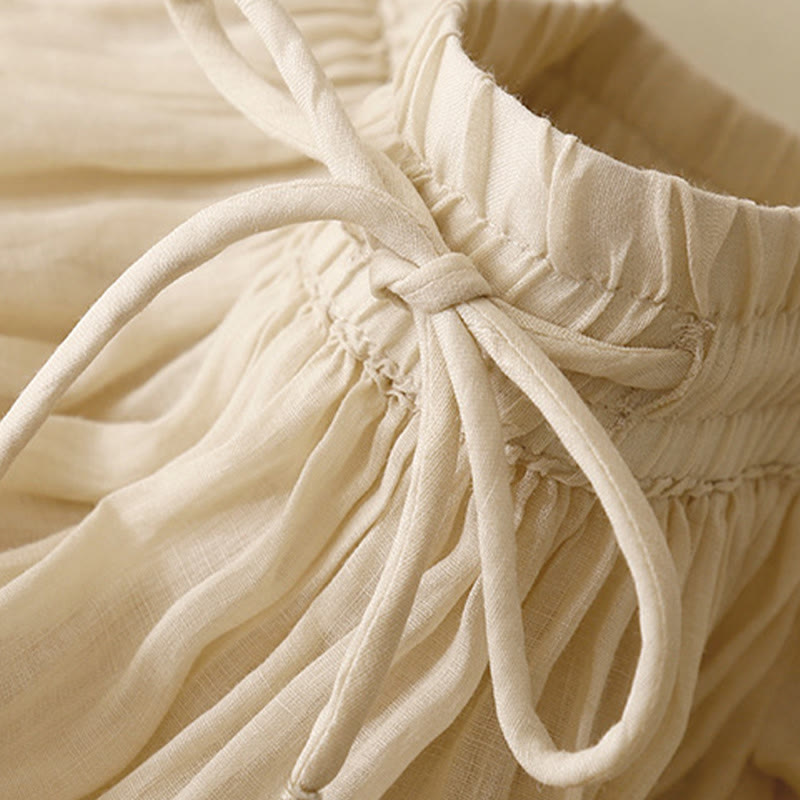 Nimara Ritual Summer Solid Color Elastic Waist Drawstring Women's Skirt