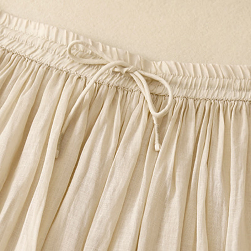 Nimara Ritual Summer Solid Color Elastic Waist Drawstring Women's Skirt