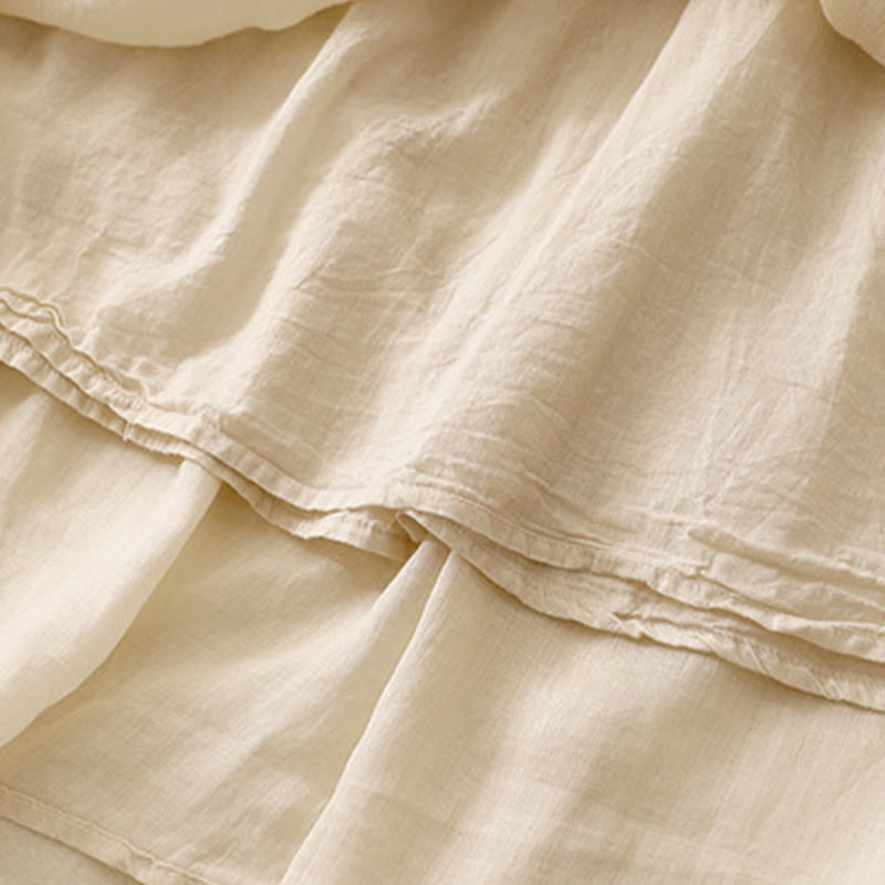 Nimara Ritual Summer Solid Color Elastic Waist Drawstring Women's Skirt