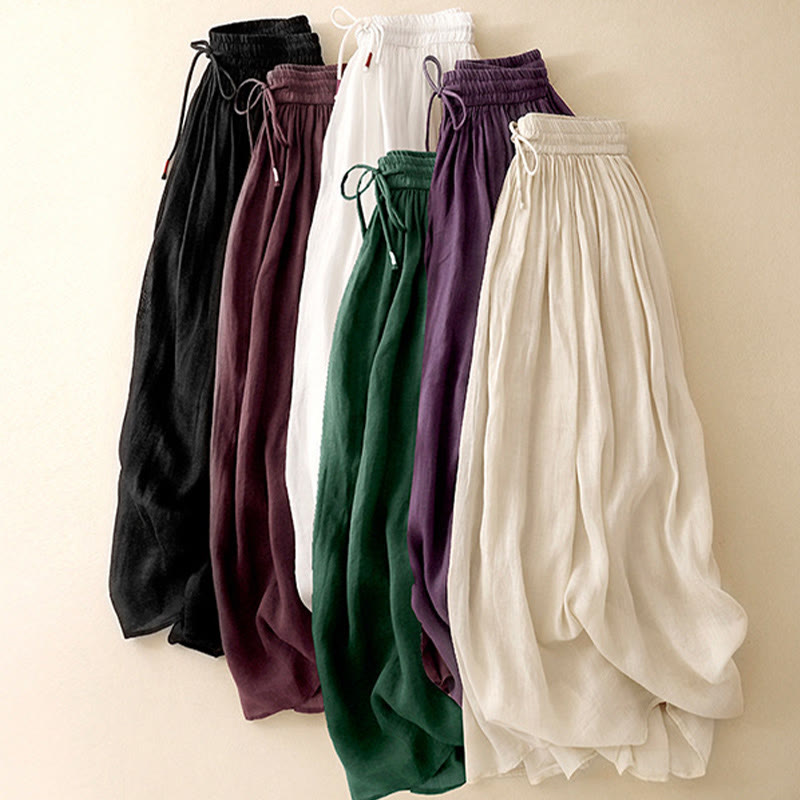 Nimara Ritual Summer Solid Color Elastic Waist Drawstring Women's Skirt