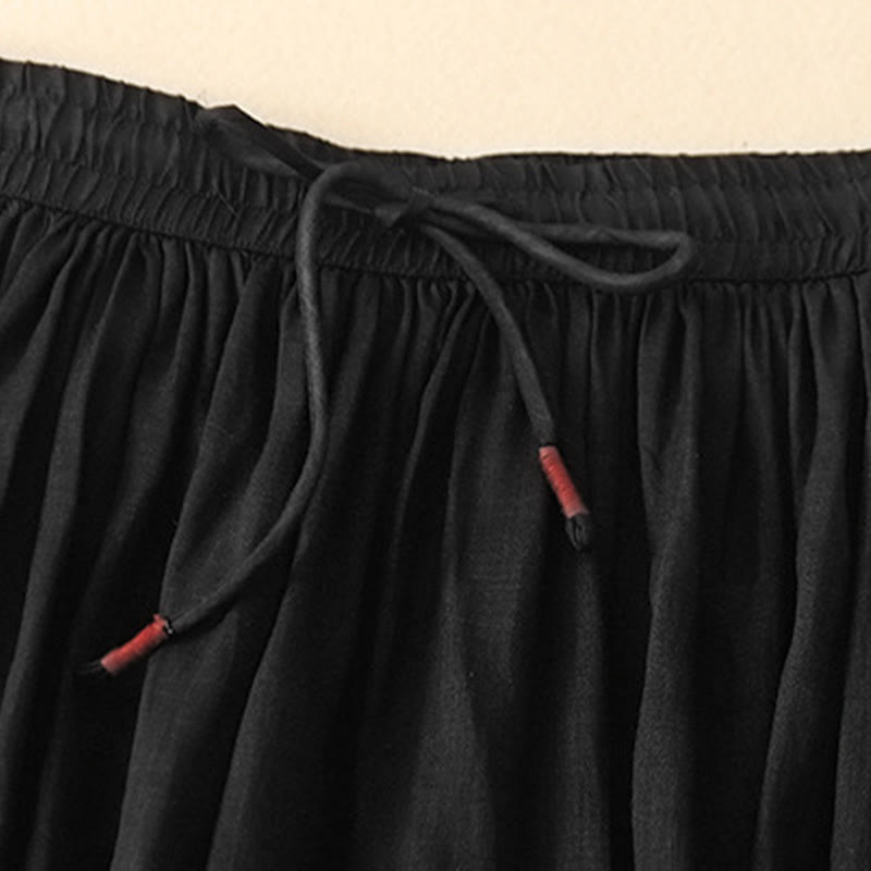 Nimara Ritual Summer Solid Color Elastic Waist Drawstring Women's Skirt