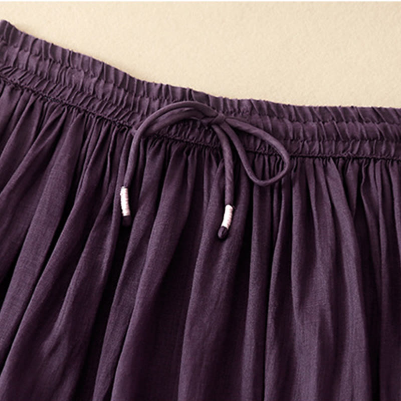 Nimara Ritual Summer Solid Color Elastic Waist Drawstring Women's Skirt