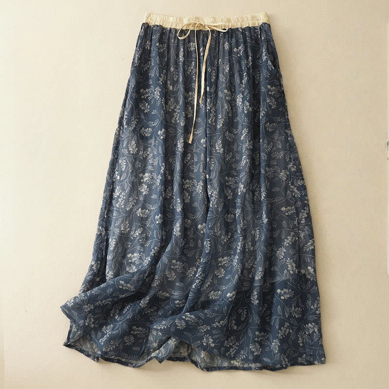 Nimara Ritual Floral A-line Elastic Waist Women's Skirt With Pockets