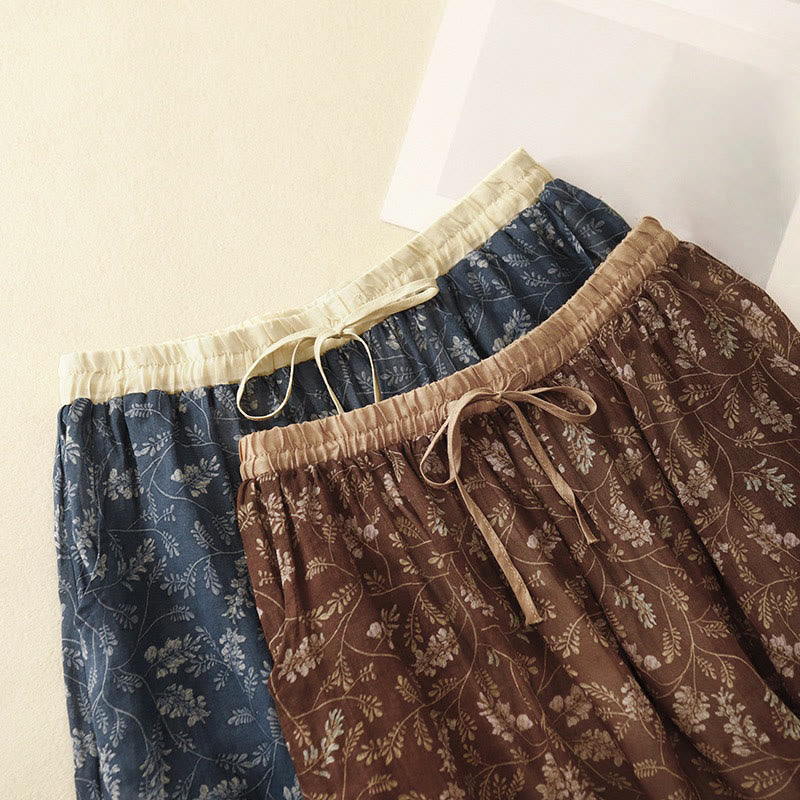 Nimara Ritual Floral A-line Elastic Waist Women's Skirt With Pockets