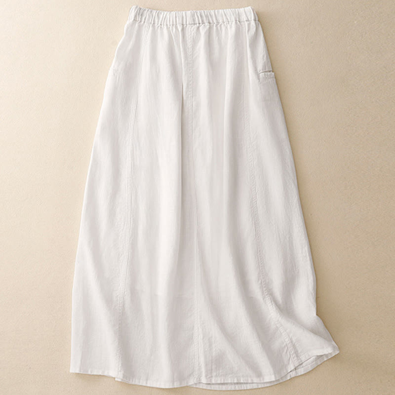 Nimara Ritual Drawstring A-line Elastic Waist Cotton Women's Skirt