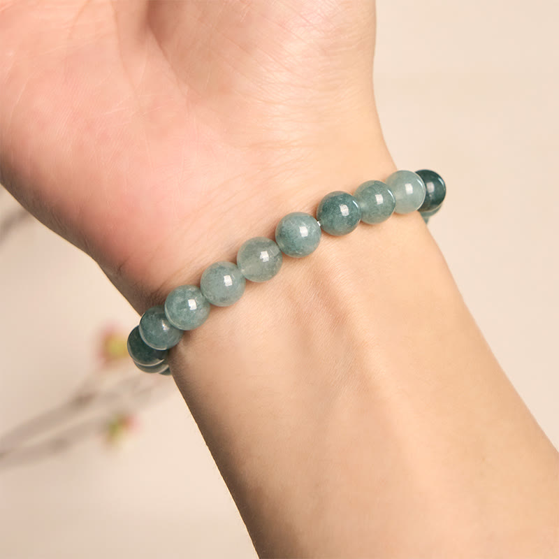 Nimara Ritual Blue Jade Peace Buckle Pearl Beads Prosperity Bracelet