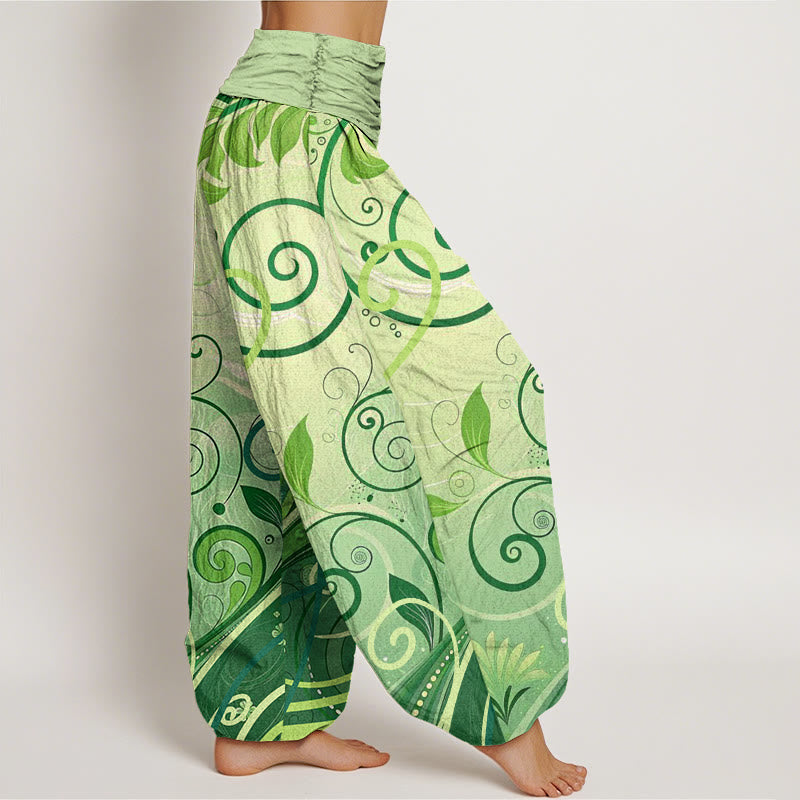 Nimara Ritual Cotton Casual Vining Floral Pattern Women's Harem Pants
