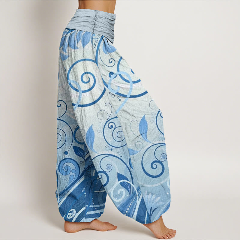Nimara Ritual Cotton Casual Vining Floral Pattern Women's Harem Pants
