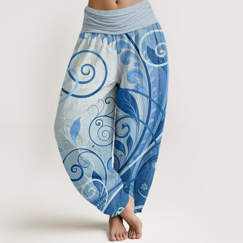 Nimara Ritual Cotton Casual Vining Floral Pattern Women's Harem Pants