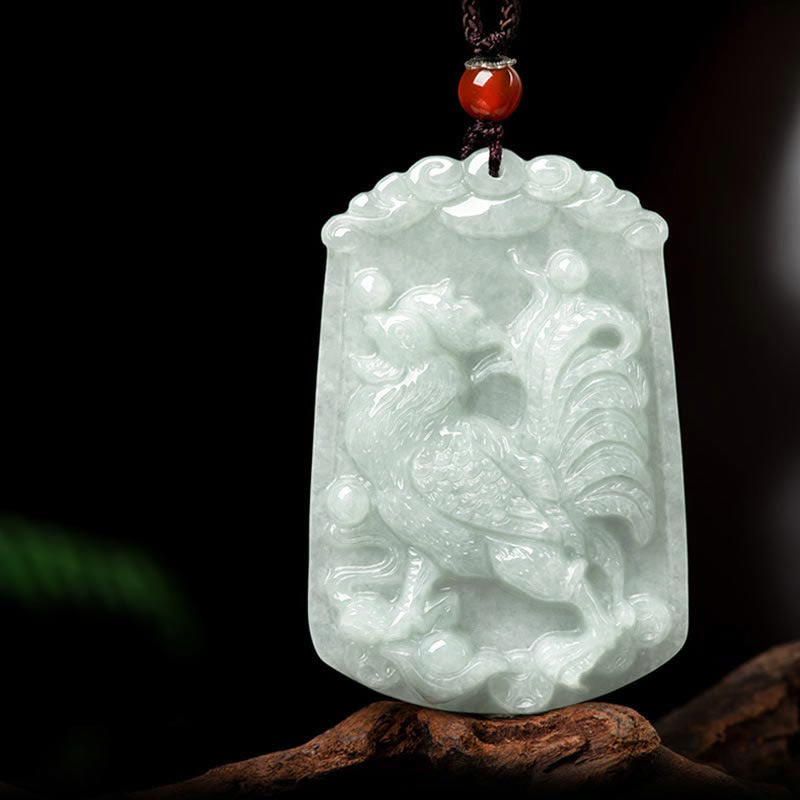 Nimara Ritual Natural Jade 12 Chinese Zodiac Abundance Amulet Pendant Necklace