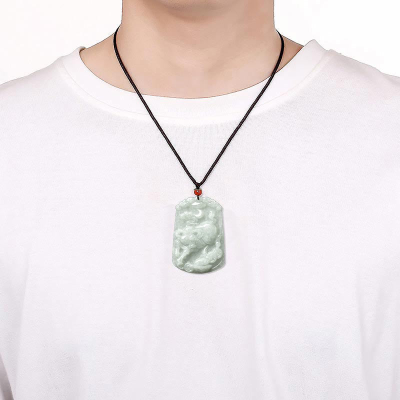 Nimara Ritual Natural Jade 12 Chinese Zodiac Abundance Amulet Pendant Necklace