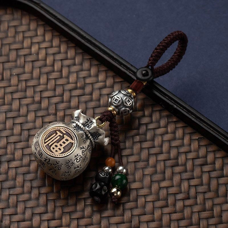 Nimara Ritual Fu Character Money Bag Making Money Every Day Fortune Key Chain