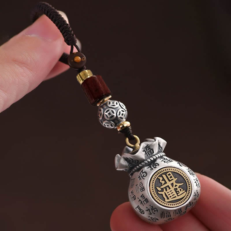 Nimara Ritual Fu Character Money Bag Making Money Every Day Fortune Key Chain
