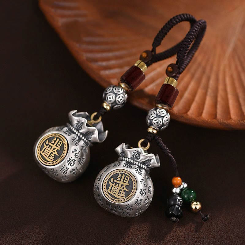 Nimara Ritual Fu Character Money Bag Making Money Every Day Fortune Key Chain