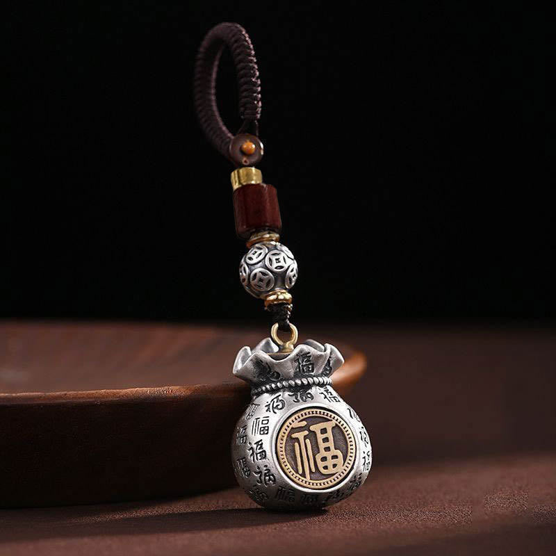 Luck Fu Character Money Bag Making Money Every Day Fortune Key Chain
