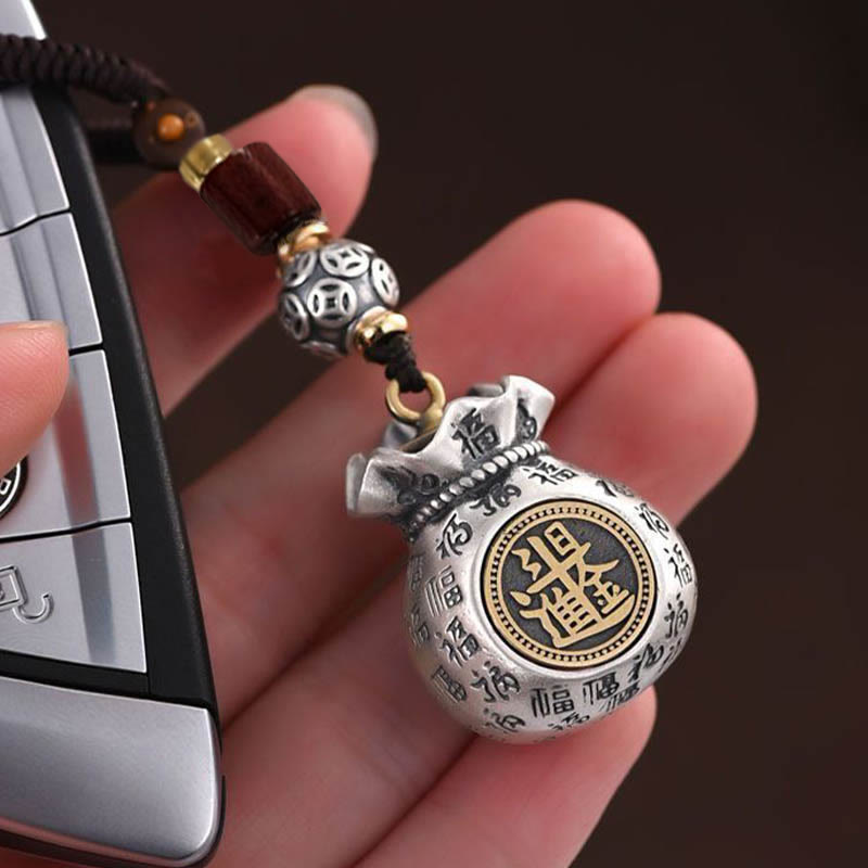 Luck Fu Character Money Bag Making Money Every Day Fortune Key Chain