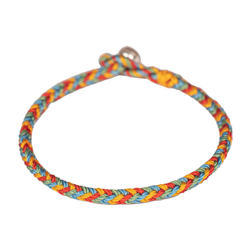 Nimara Ritual 925 Sterling Silver Eight Thread Peace Knot Colorful Rope Luck Braided Bracelet