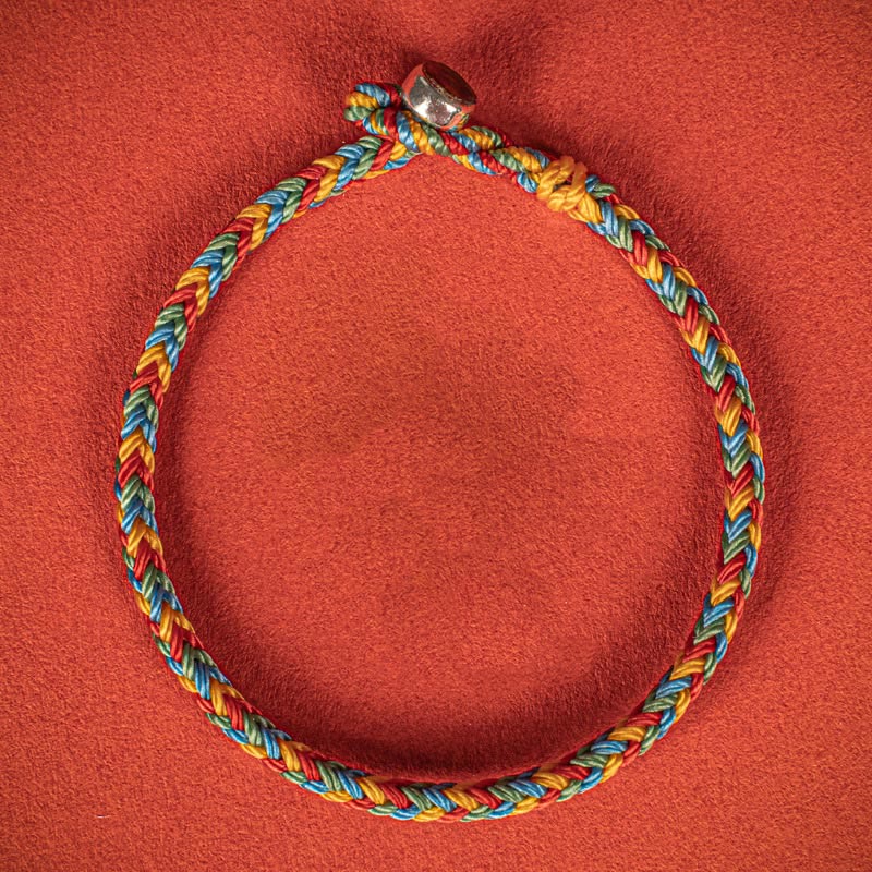 Nimara Ritual 925 Sterling Silver Eight Thread Peace Knot Colorful Rope Luck Braided Bracelet