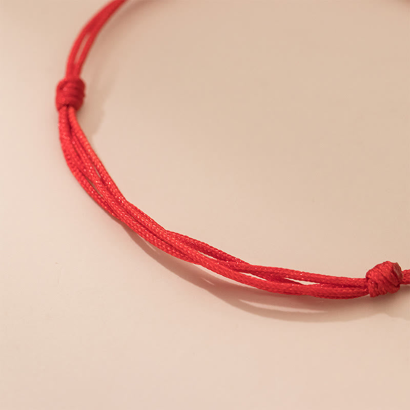 Nimara Ritual 925 Sterling Silver Beads Red String Adjustable Luck Bracelet