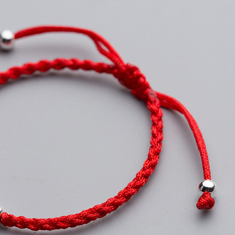Nimara Ritual 925 Sterling Silver Beads Snowflake Elephant Red String Luck Bracelet