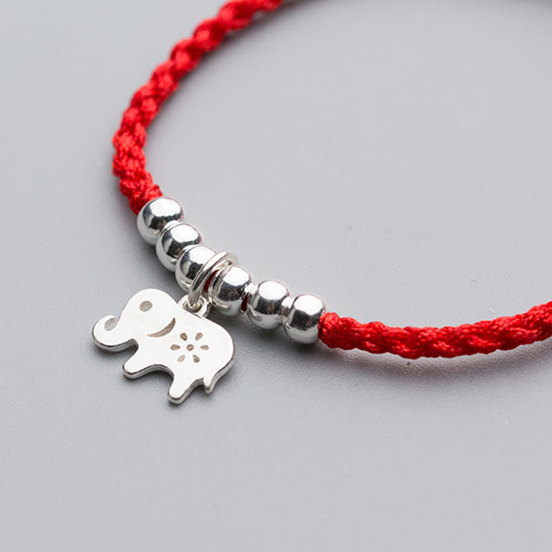 Nimara Ritual 925 Sterling Silver Beads Snowflake Elephant Red String Luck Bracelet