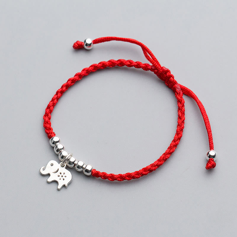 Nimara Ritual 925 Sterling Silver Beads Snowflake Elephant Red String Luck Bracelet