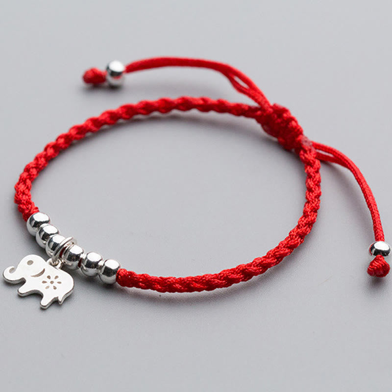 Nimara Ritual 925 Sterling Silver Beads Snowflake Elephant Red String Luck Bracelet