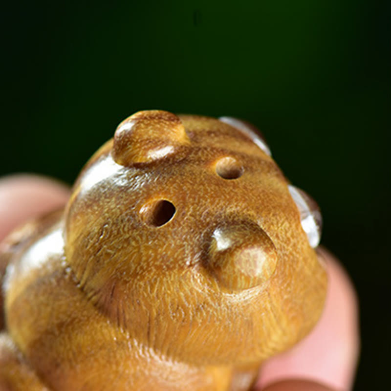 Nimara Ritual Green Sandalwood Small Leaf Red Sandalwood Cute Pig Animals Positive Decoration