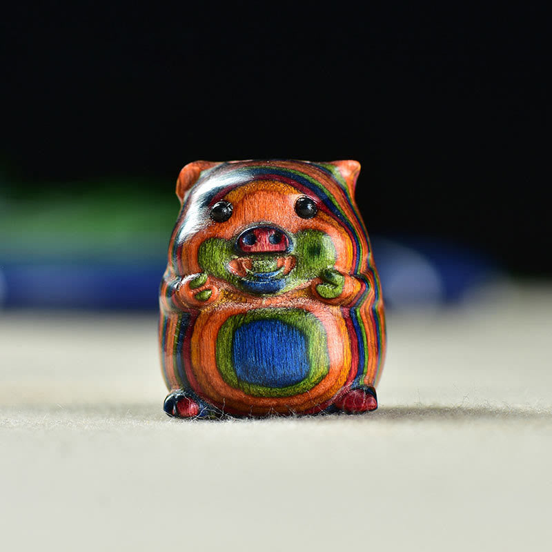 Nimara Ritual Green Sandalwood Small Leaf Red Sandalwood Cute Pig Animals Positive Decoration