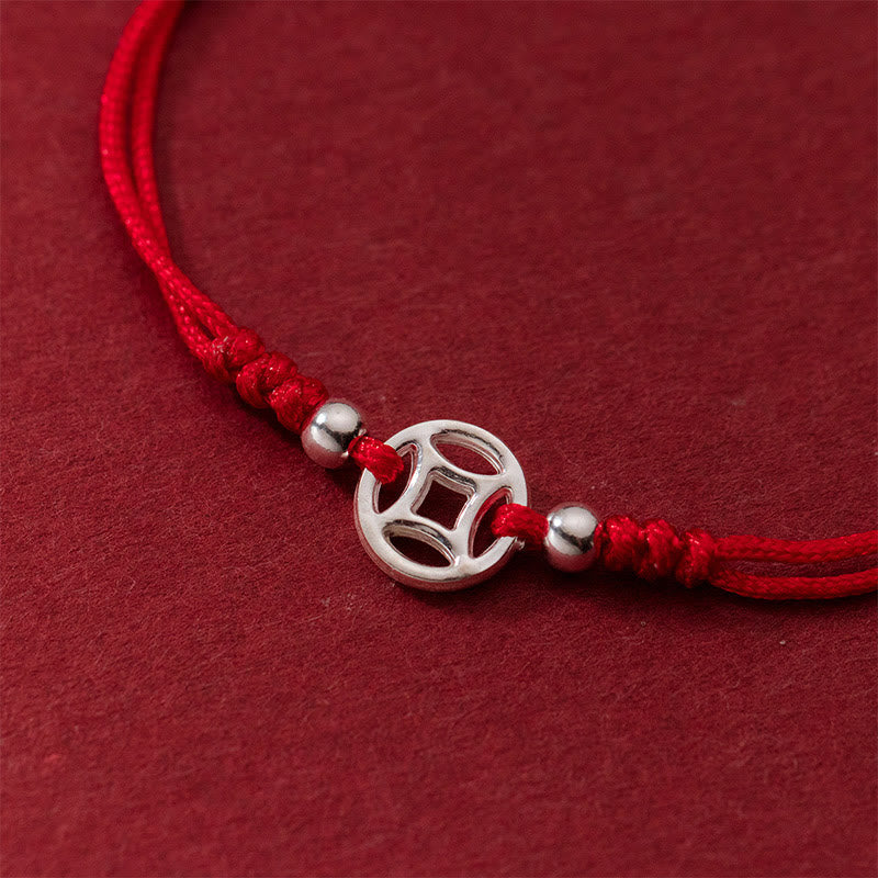 Nimara Ritual 925 Sterling Silver Hollow Copper Coin Luck String Bracelet