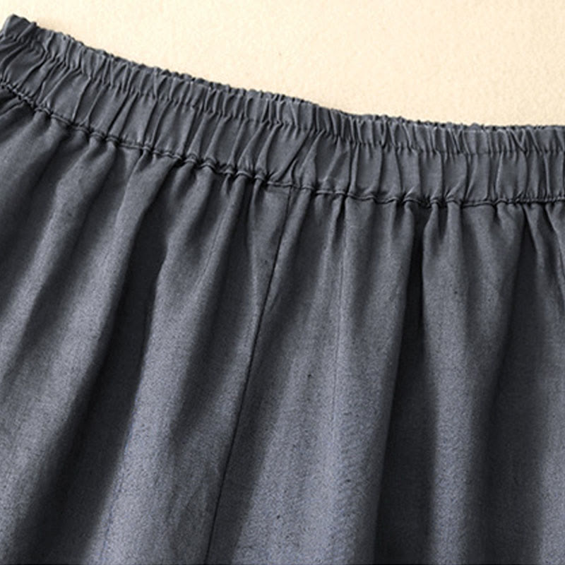 Nimara Ritual Casual Plain Cropped Pants Women's Linen Harem Pants With Pockets