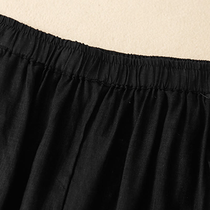 Nimara Ritual Casual Plain Cropped Pants Women's Linen Harem Pants With Pockets