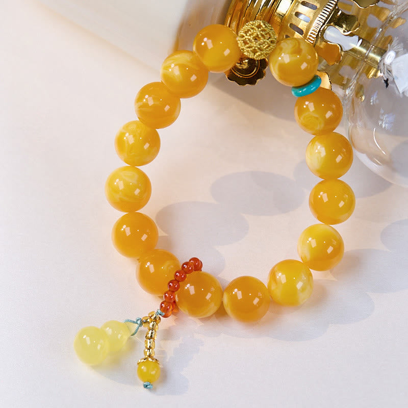 Nimara Ritual Amber Gourd Multilayer Confidence Bracelet
