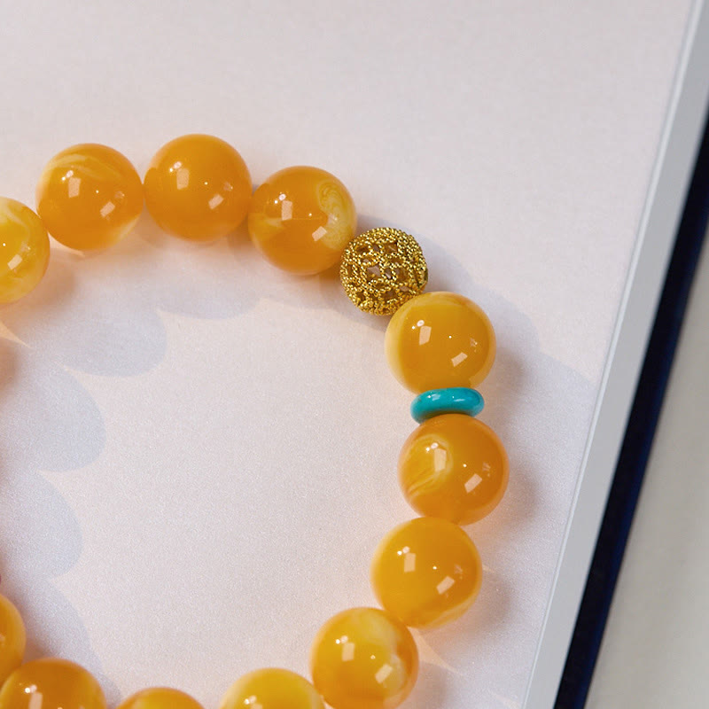Nimara Ritual Amber Gourd Multilayer Confidence Bracelet