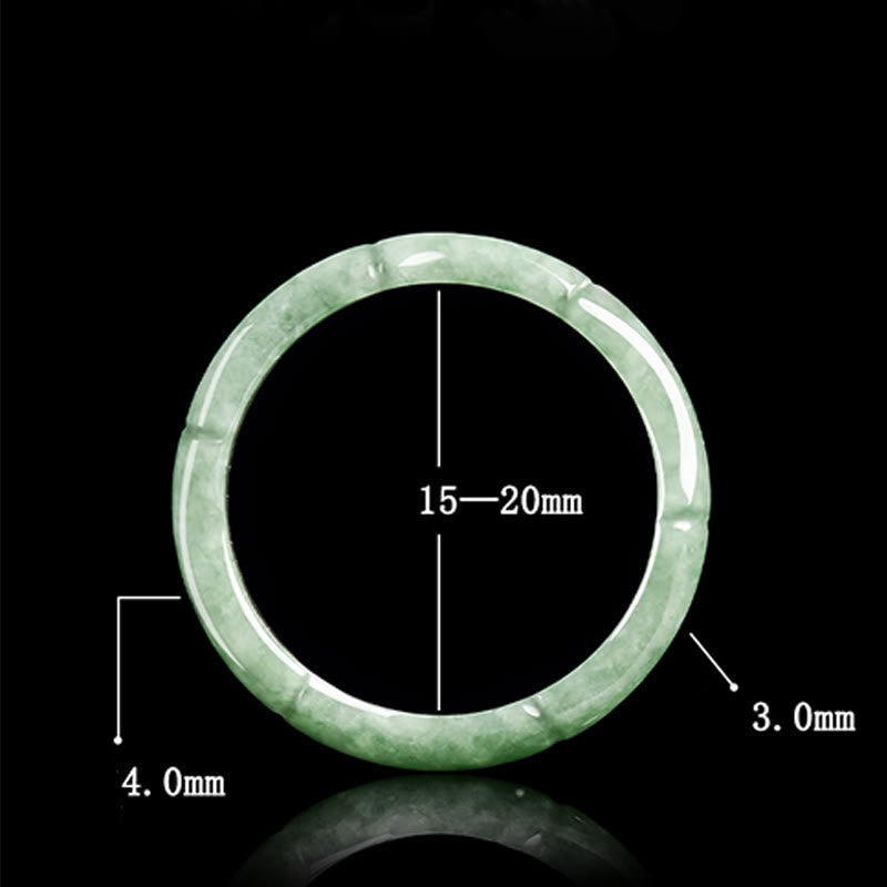 Nimara Ritual Natural Bamboo Design Jade Abundance Ring