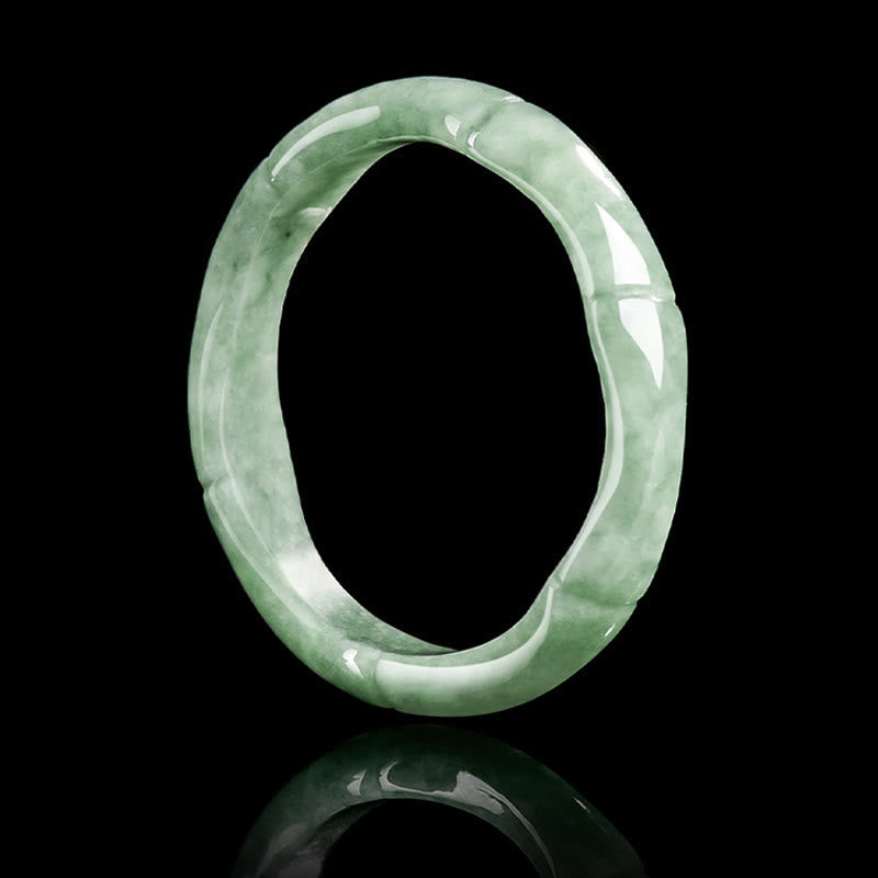 Nimara Ritual Natural Bamboo Design Jade Abundance Ring