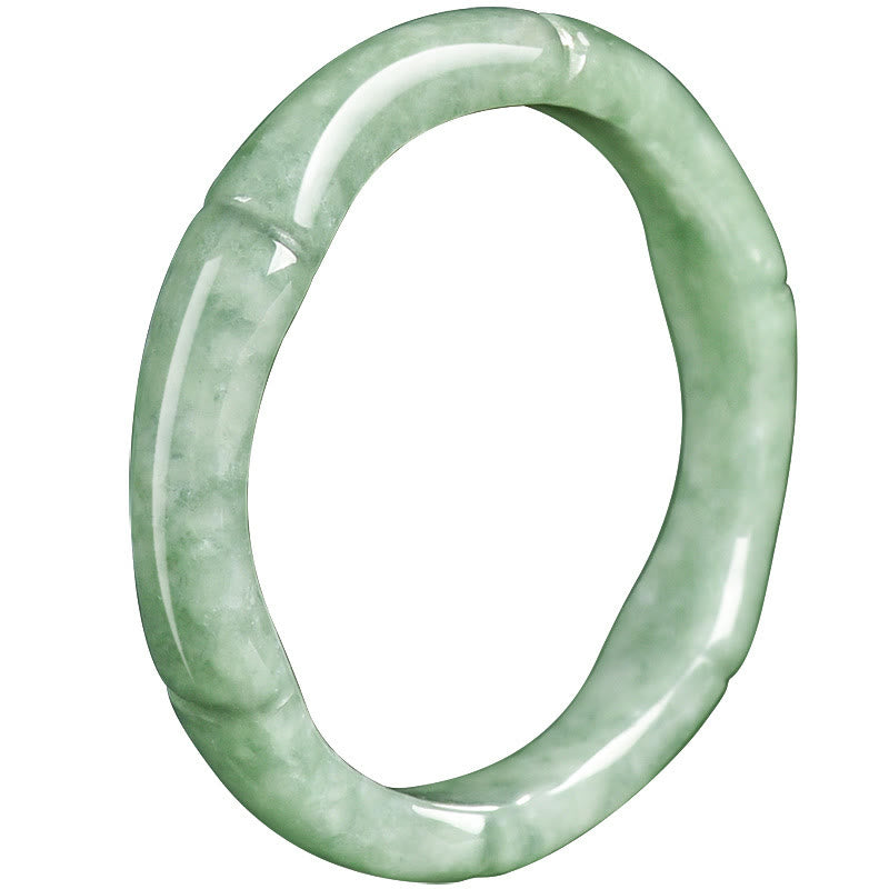 Nimara Ritual Natural Bamboo Design Jade Abundance Ring