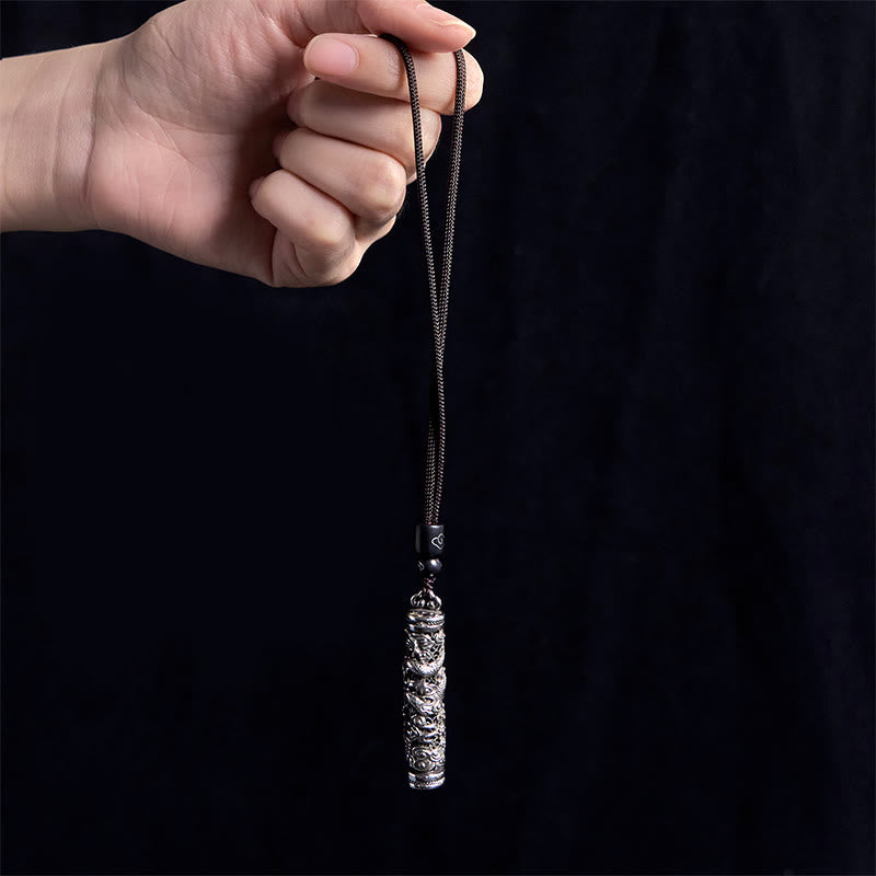 Nimara Ritual Copper Fu Character Dragon Pattern Balance Pendant Necklace