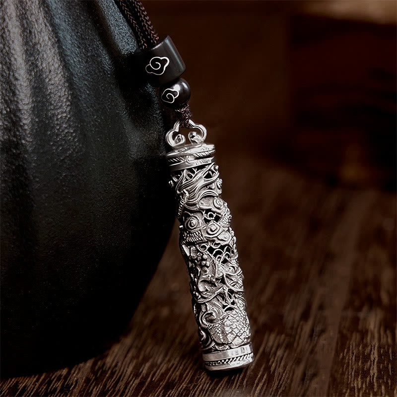 Nimara Ritual Copper Fu Character Dragon Pattern Balance Pendant Necklace