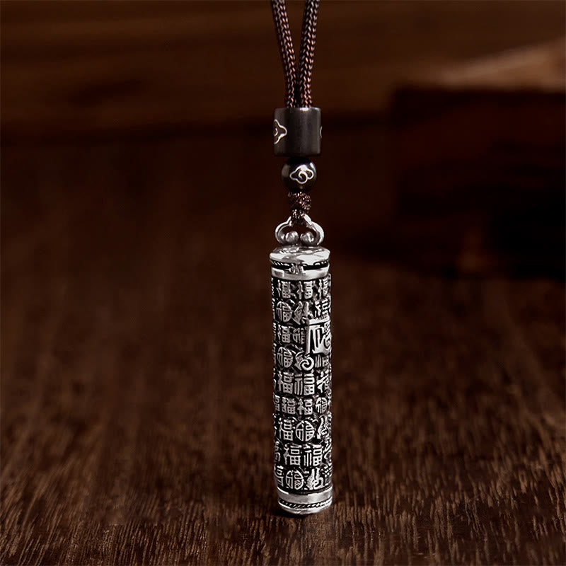 Nimara Ritual Copper Fu Character Dragon Pattern Balance Pendant Necklace