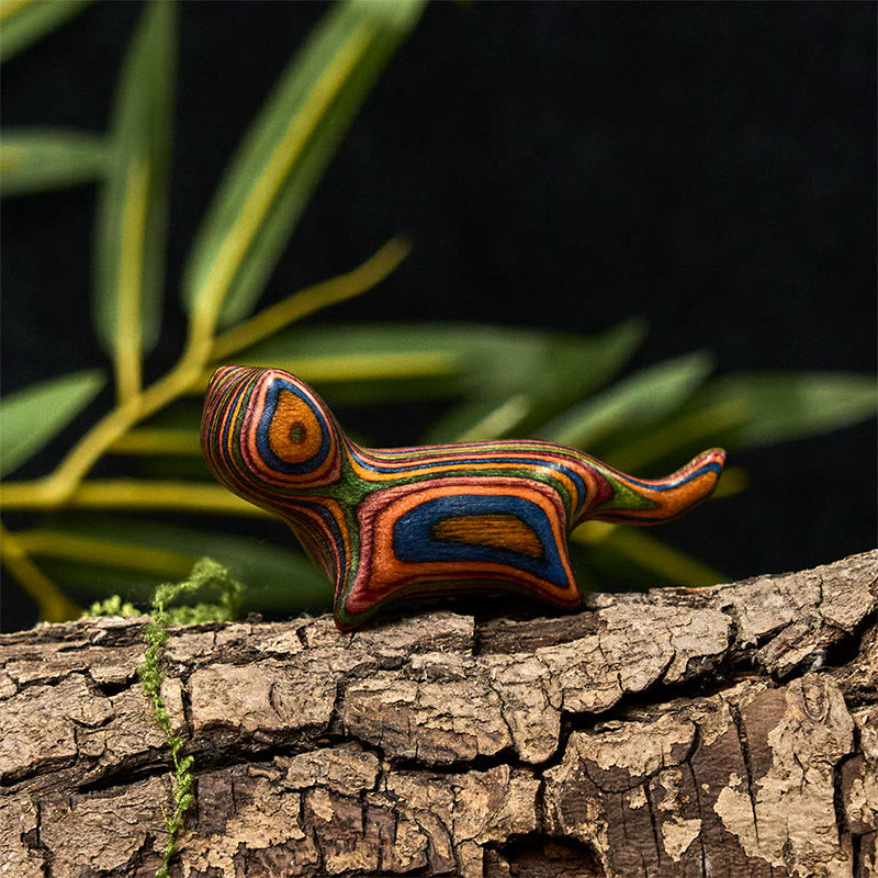 Nimara Ritual Mini Rainbow Eucalyptus Walking Cat Carved Reduce Stress Decoration