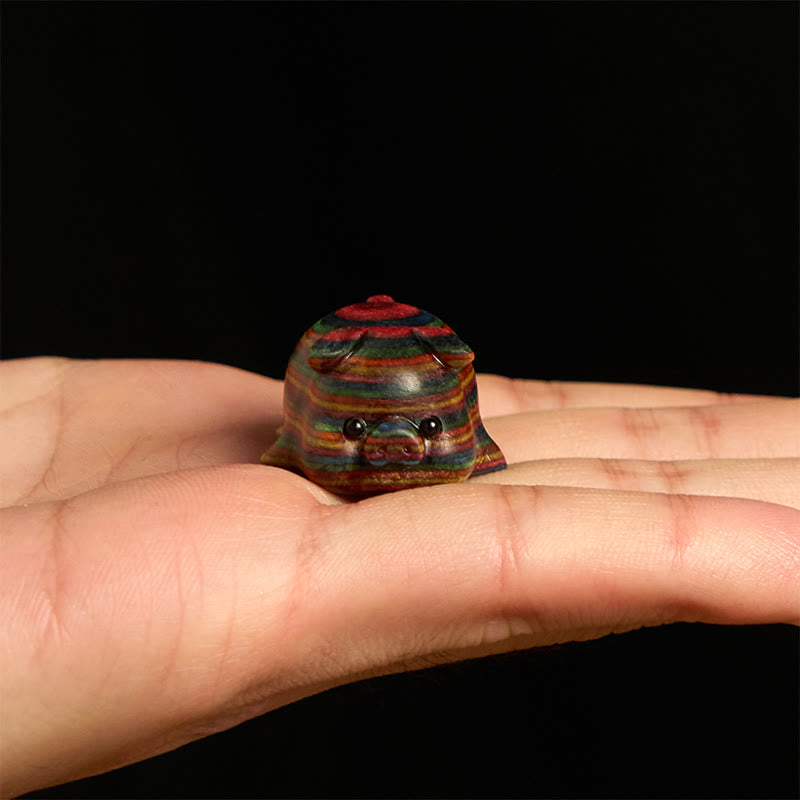 Nimara Ritual 2Pcs Mini Rainbow Eucalyptus Pig Carved Positive Decoration