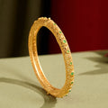 Nimara Ritual Hollow Filigree Design Copper Plated Gold Wealth Bracelet Bangle