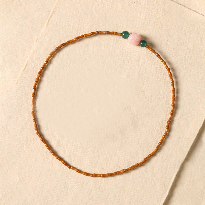 Nimara Ritual Ultra-fine Olive Pit Lotus Inner Strength Double Circle Bracelet
