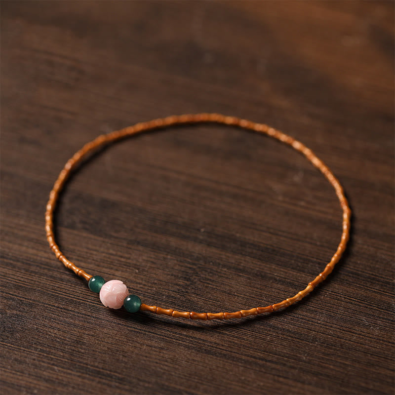 Nimara Ritual Ultra-fine Olive Pit Lotus Inner Strength Double Circle Bracelet