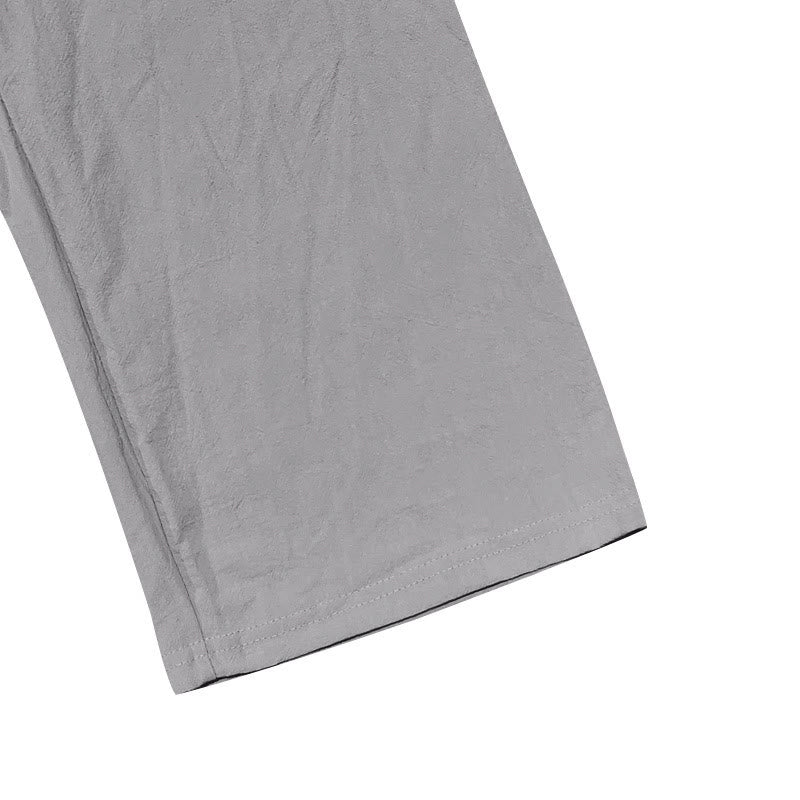 Nimara Ritual Solid Color Buttons Drawstring Men's Cotton Pants With Pockets